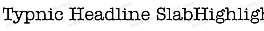 Typnic Headline SlabHighlighted字体转换